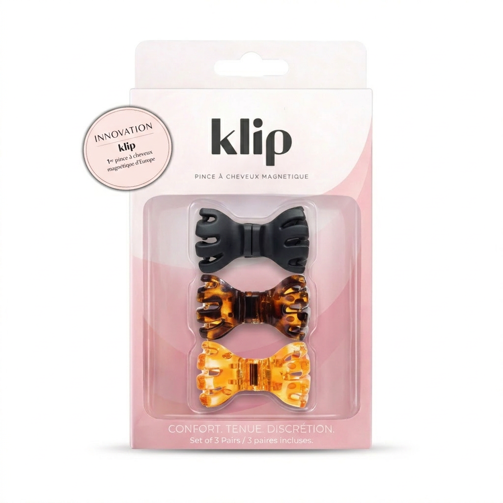 Klip Farfalla Leopardo - Fermaglio magnetico - Set da 3