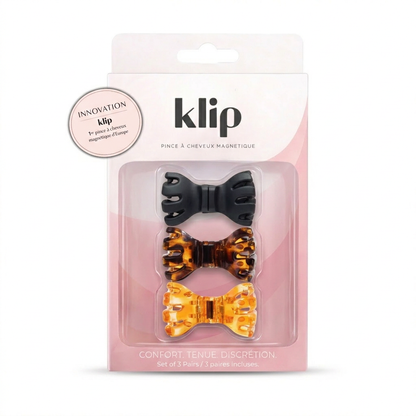 Klip Farfalla Leopardo - Fermaglio magnetico - Set da 3