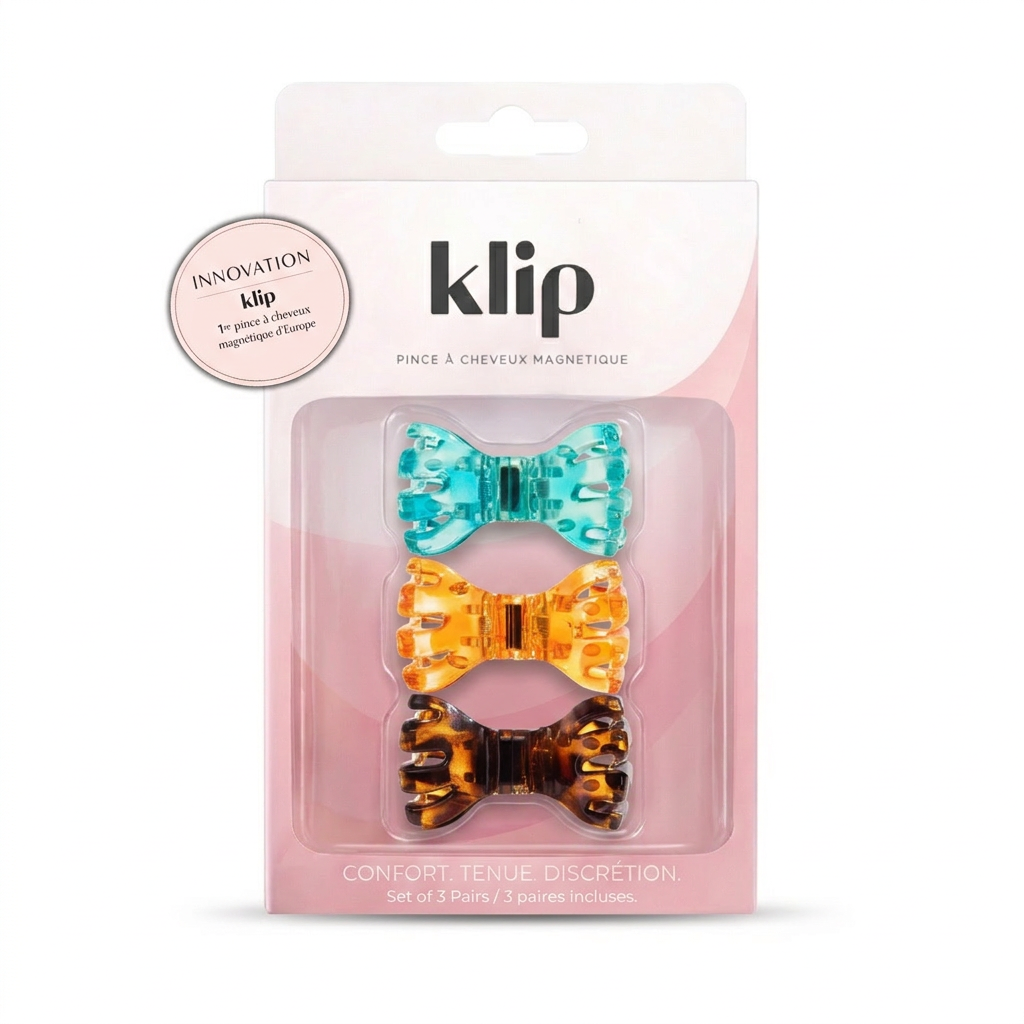 Klip Farfalla Arancione - Fermaglio magnetico - Set da 3