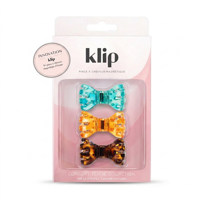 Klip Farfalla Arancione - Fermaglio magnetico - Set da 3